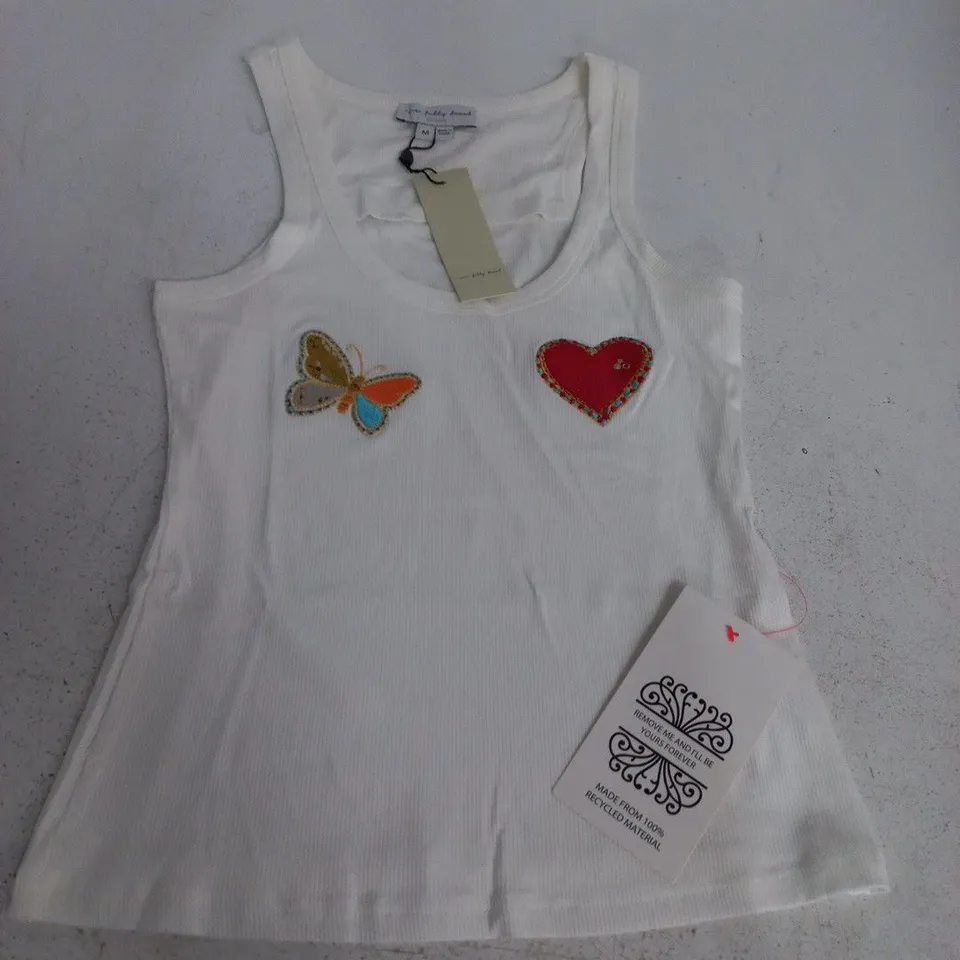 NOBODYS CHILD WHITE ASTRA TANK TOP - UK M