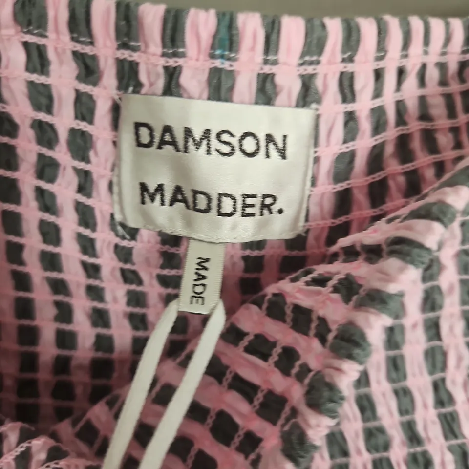 DAMSON MADDER LAYLA GODET MIDI SKIRT IN GARDEN TULLE STRIPE - SIZE 14