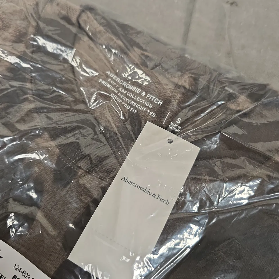 ABERCROMBIE & FITCH PREMIUM HEAVYWEIGHT TEE – SMALL – BROWN