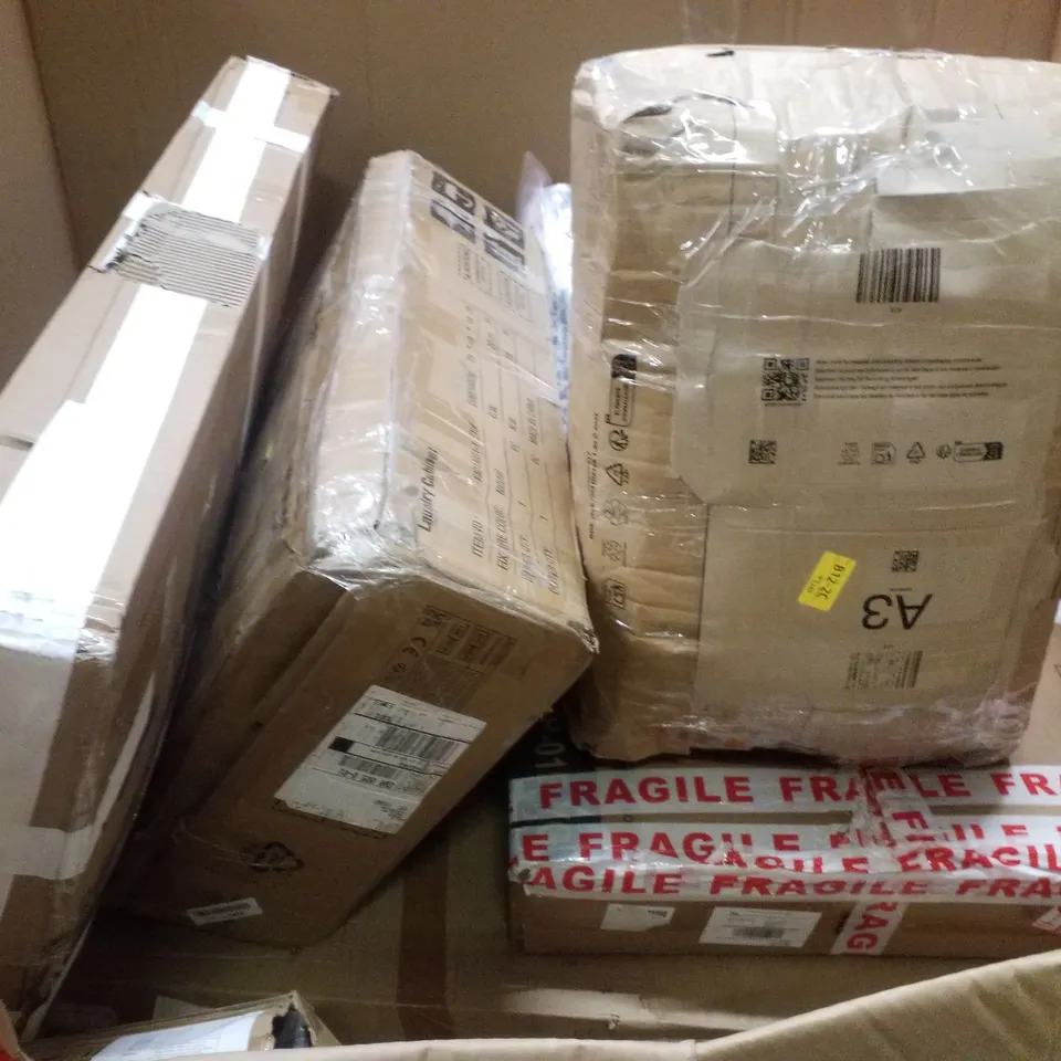 PALLET CONTAINING ASSORTED PRODUCTS INCLUDING OFFICE CHAIR, 11 DRAWER, BATTERY OPERATED SPA VAC & BLACK MOBILE COMPUTER WORKSTATION