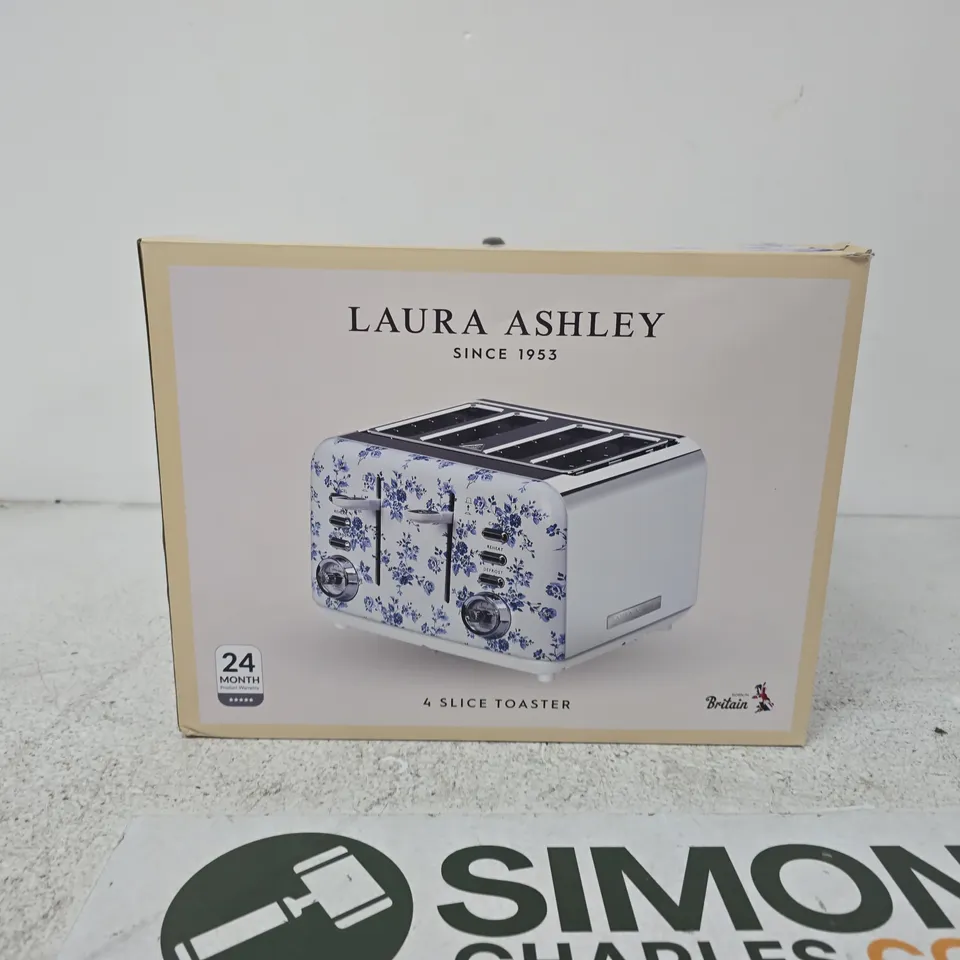 LAURA ASHLEY 4-SLICE TOASTER – FLORAL PATTERN, BOXED
