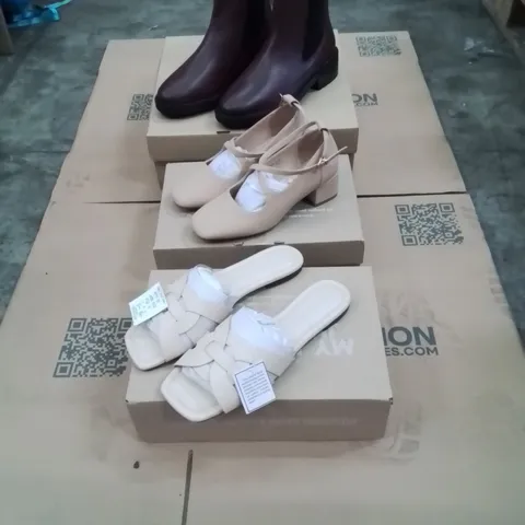 PALLET CONTAINING APPROXIMATELY 88X ASSORTED BRAND NEW DESIGNER SHOES INCLUDING: JD WILLIAMS MAROON BOOTS, HEAVENLY SOLES BEIGE SHOES, JD WILLIAMS BEIGE SANDALS
