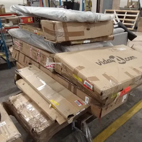 PALLET OF ASSORTED INCOMPLETE DESIGNER FURNITURE AND FURNITURE PARTS