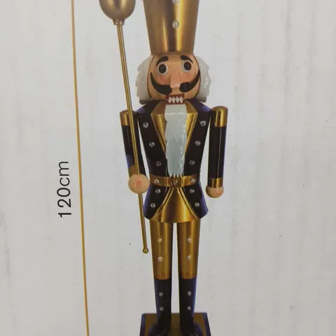 BOXED THREE KINGS IN-LIT GIANT NUTCRACKER NAVY & GOLD - COLLECTION ONLY