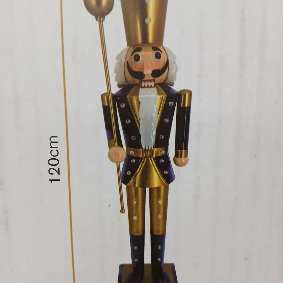 BOXED THREE KINGS IN-LIT GIANT NUTCRACKER NAVY & GOLD - COLLECTION ONLY