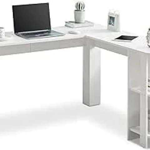 BOXED UNBRANDED WHITE WOODEN DESK - COLLECTION ONLY