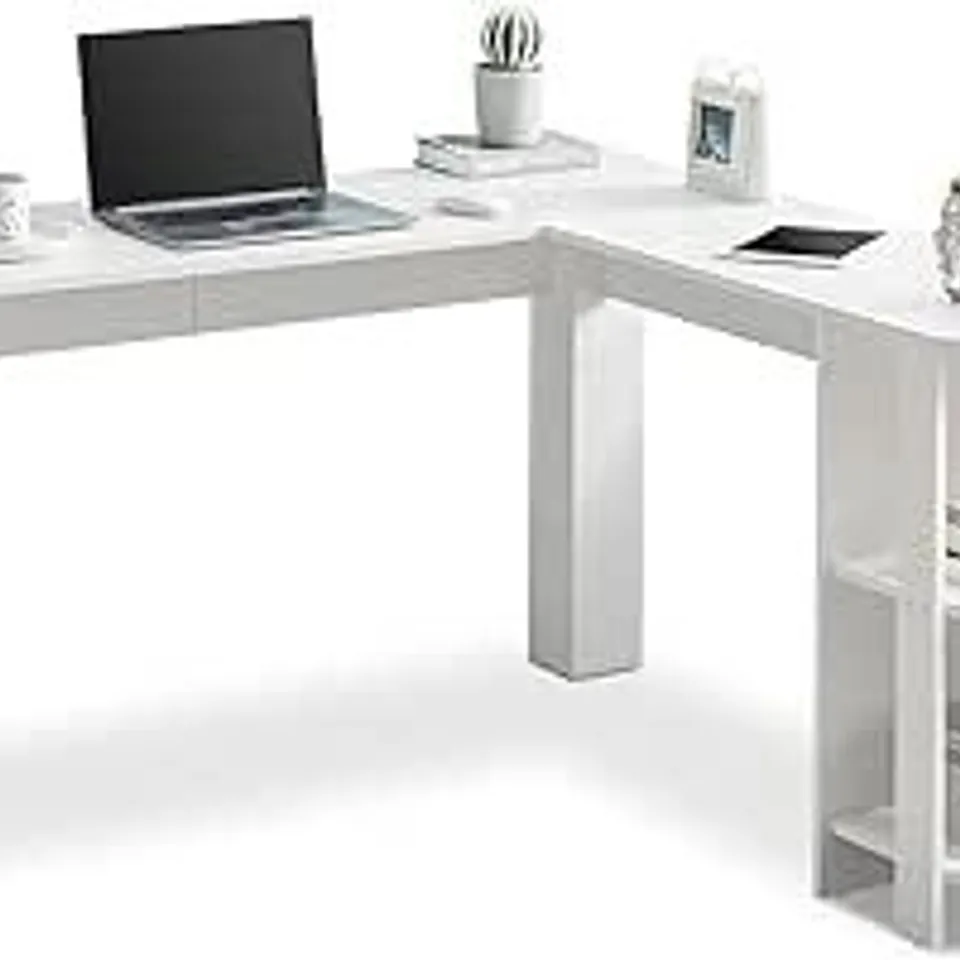BOXED UNBRANDED WHITE WOODEN DESK - COLLECTION ONLY