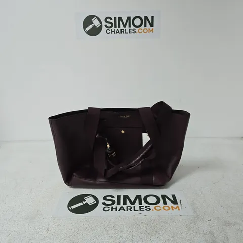 LUELLA GREY LONDON BURGUNDY LEATHER TOTE BAG WITH SHOULDER STRAP