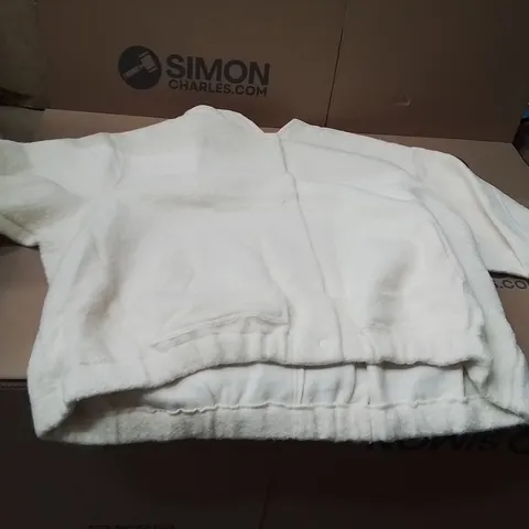 BOXED BRAND NEW APPROXIMATELY 7 SIMPLY BE WOOL BOMBER JACKET SIZE 32 WHITE