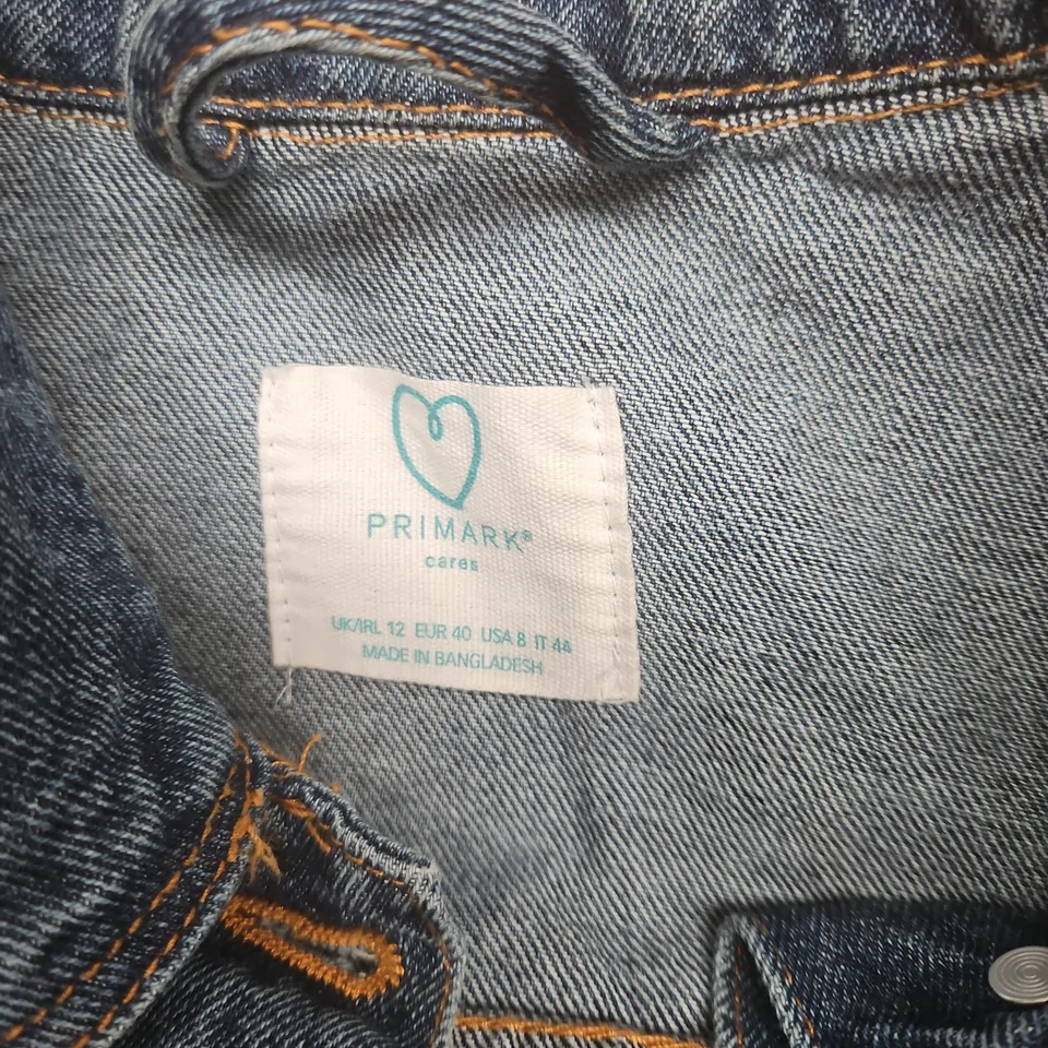 PRIMARK DENIM JACKET – WOMEN'S CROPPED FIT, UK 12 (EU 40)