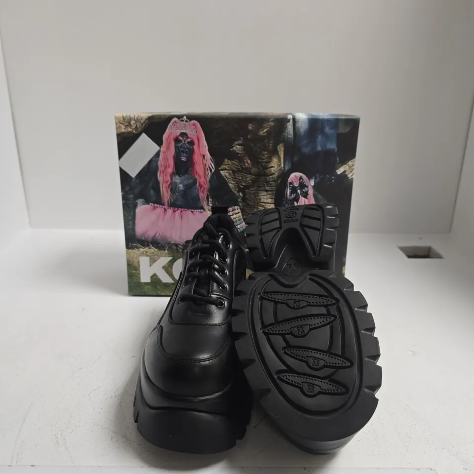KOI CHRONICLES MONSTER BLACK PLATFORM TRAINER WITH CHUNKY LUG SOLE – UK SIZE 5