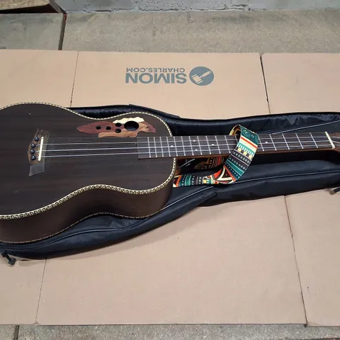 CARAMEL ACOUSTIC-ELECTRIC GUITAR WITH BUILT-IN PICKUP SYSTEM