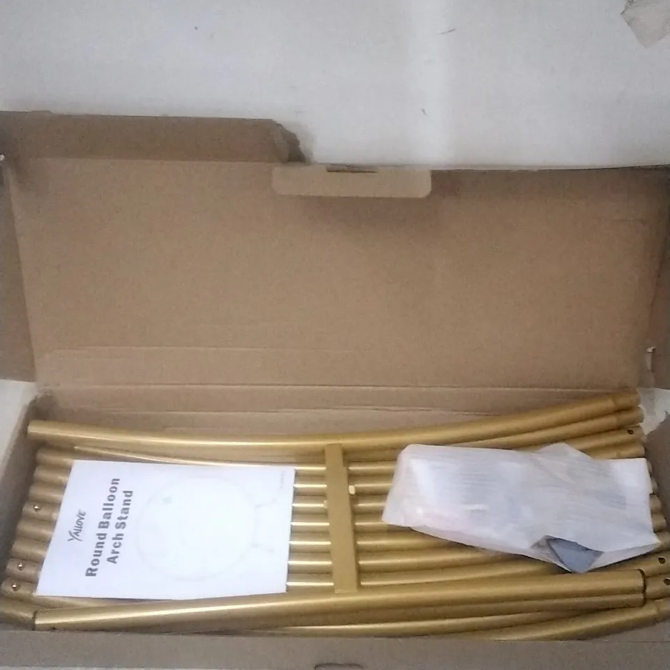 BOXED ROUND BALLOON ARCH STAND - GOLD 