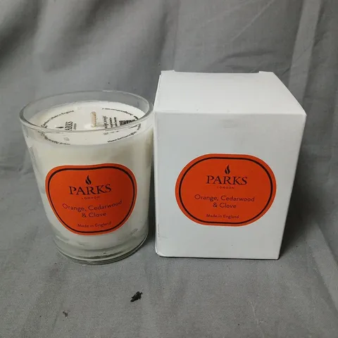 BOXED PARKS LONDON CANDLE – ORANGE, CEDARWOOD & CLOVE