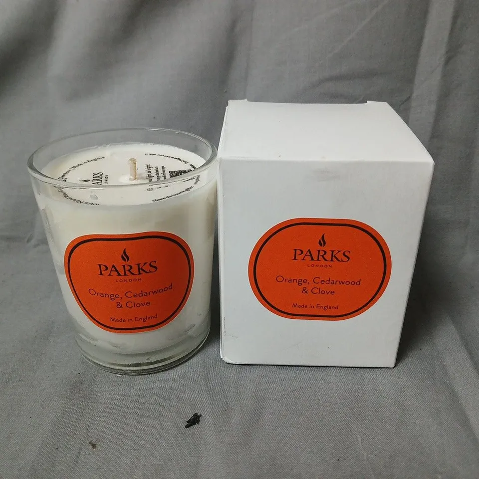 BOXED PARKS LONDON CANDLE – ORANGE, CEDARWOOD & CLOVE