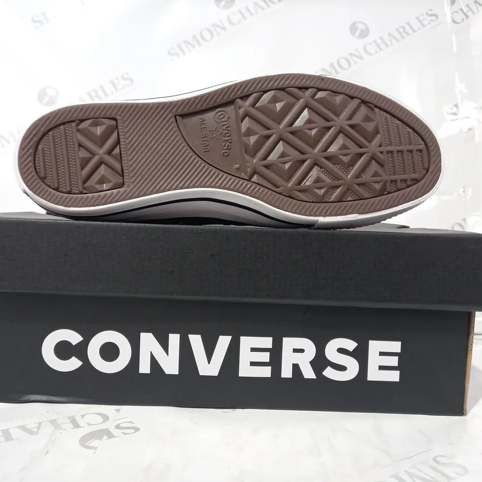 BOXED PAIR OF CONVERSE SHOES IN ANIMAL PRINT UK SIZE 5.5