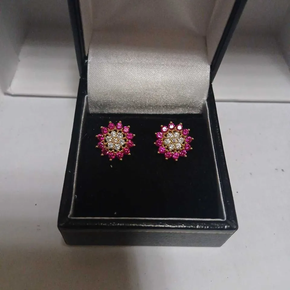 DIAMONIQUE 1CT SUNFLOWER STUD EARRINGS