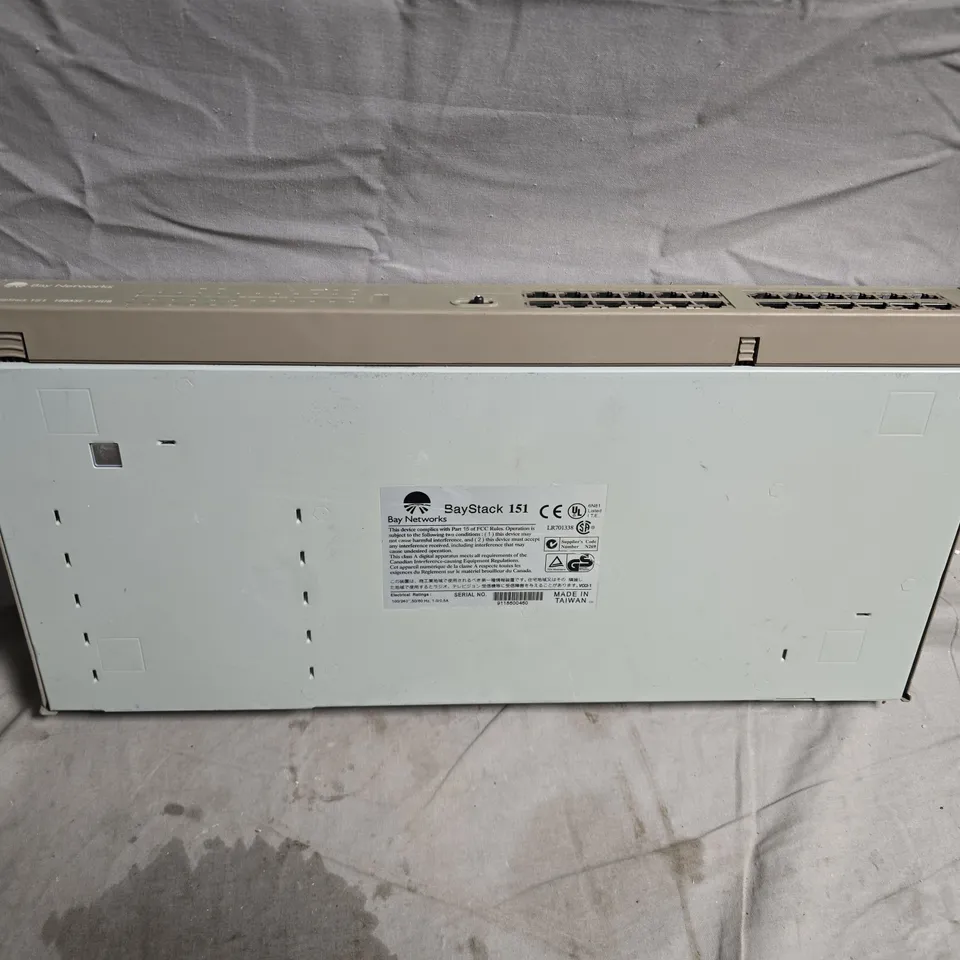 BAYSTACK 151 BAY NETWORKS SWITCH – 24-PORT ETHERNET, RACK-MOUNT. NO POWER PACK OR ACCESSORIES INCLUDED