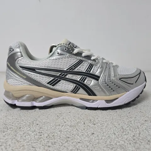 PAIR OF ASICS RUNNING SHOES – SILVER - UK SIZE 7