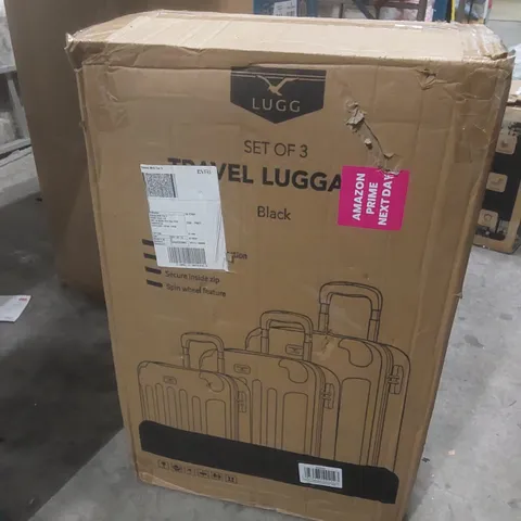 BOXED SET OF 3 LUGG TRAVEL SUITCASES - BLACK