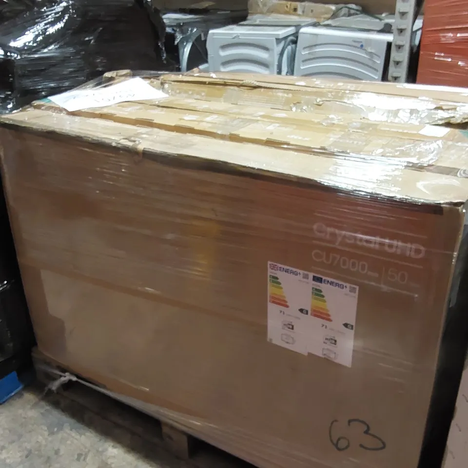 PALLET OF APPROXIMATELY 7x ASSORTED TELEVISIONS // PARTS ONLY