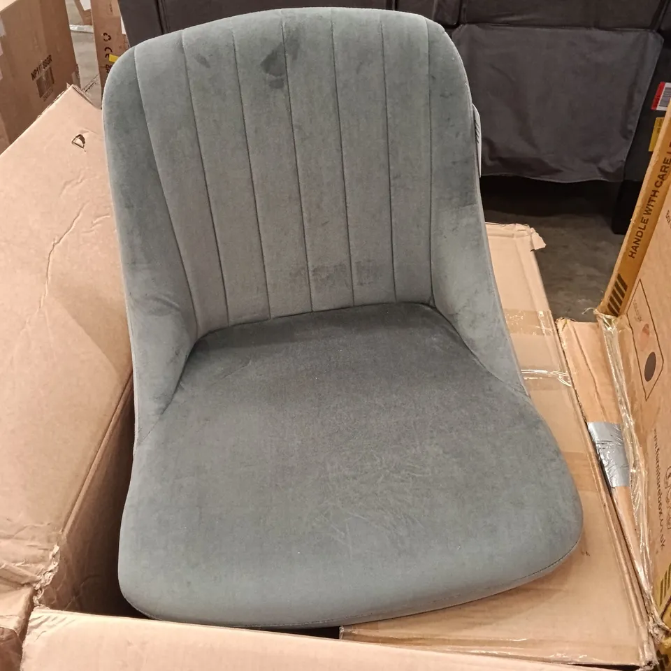 BOXED DINING CHAIRS (SET OF 4) - GREY/LIGHT WOOD LEGS (1 BOX)