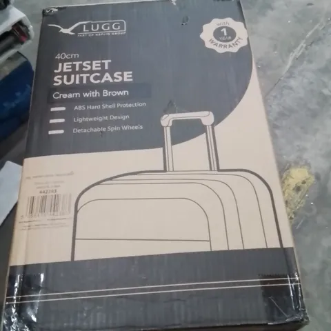 BOXED LUGG 40CM JETSET SUITCASE CREAM&BROWN 