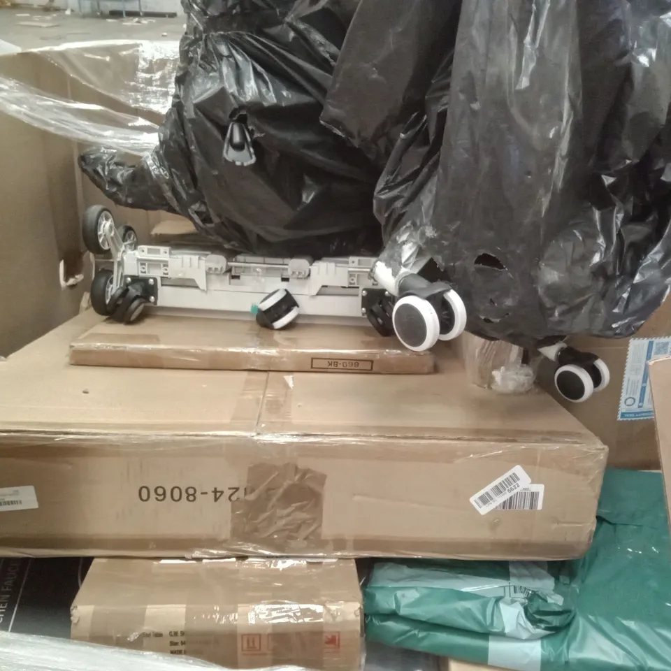 PALLET OF ASSORTED ITEMS INCLUDING FABIAN CLARKE PHOTO FRAMES, AIRAJ PRUNING SHEARS, YUDA, MAGNETIC GLASS , OFFICE CHAIR, KITCHEN FAUCET, RICE COOKER