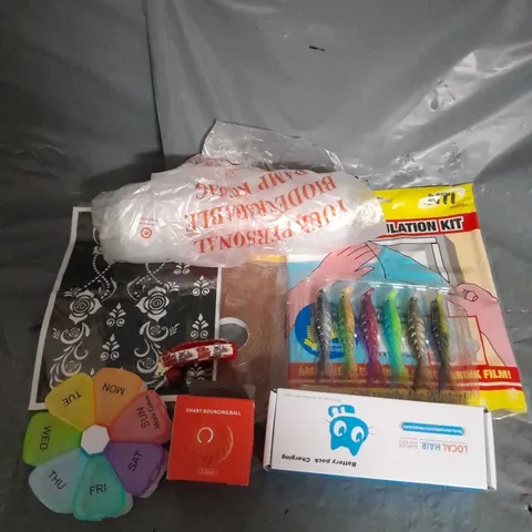 APPROXIMATELY 10 HOUSEHOLD ITEMS TO INCLUDE PET SHAVER, WINDOW INSULATION KIT, MEDICATION TRAY, ETC