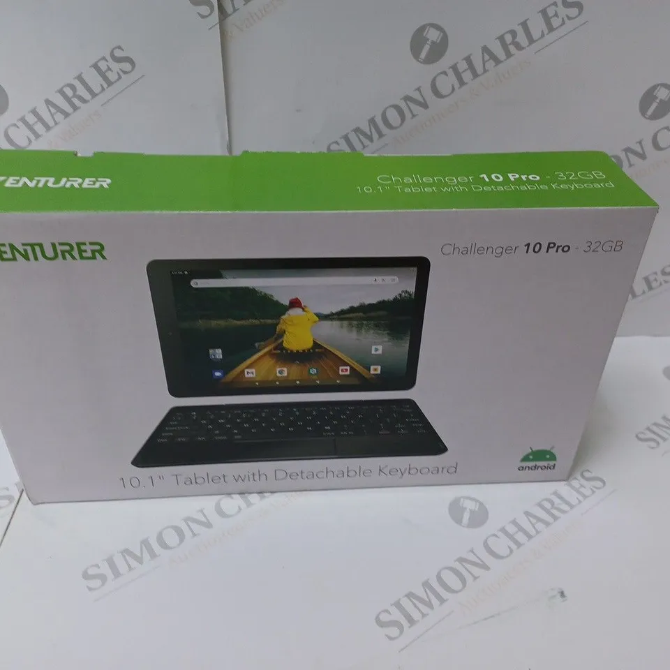 BRAND NEW BOXED VENTURER CHALLENGER 10 PRO 10.1" ANDROID TABLET WITH DETACHABLE KEYBOARD - BLACK 32GB