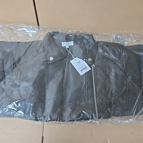 BAGGED TAMSY FAUX LEATHER JACKET SIZE XL