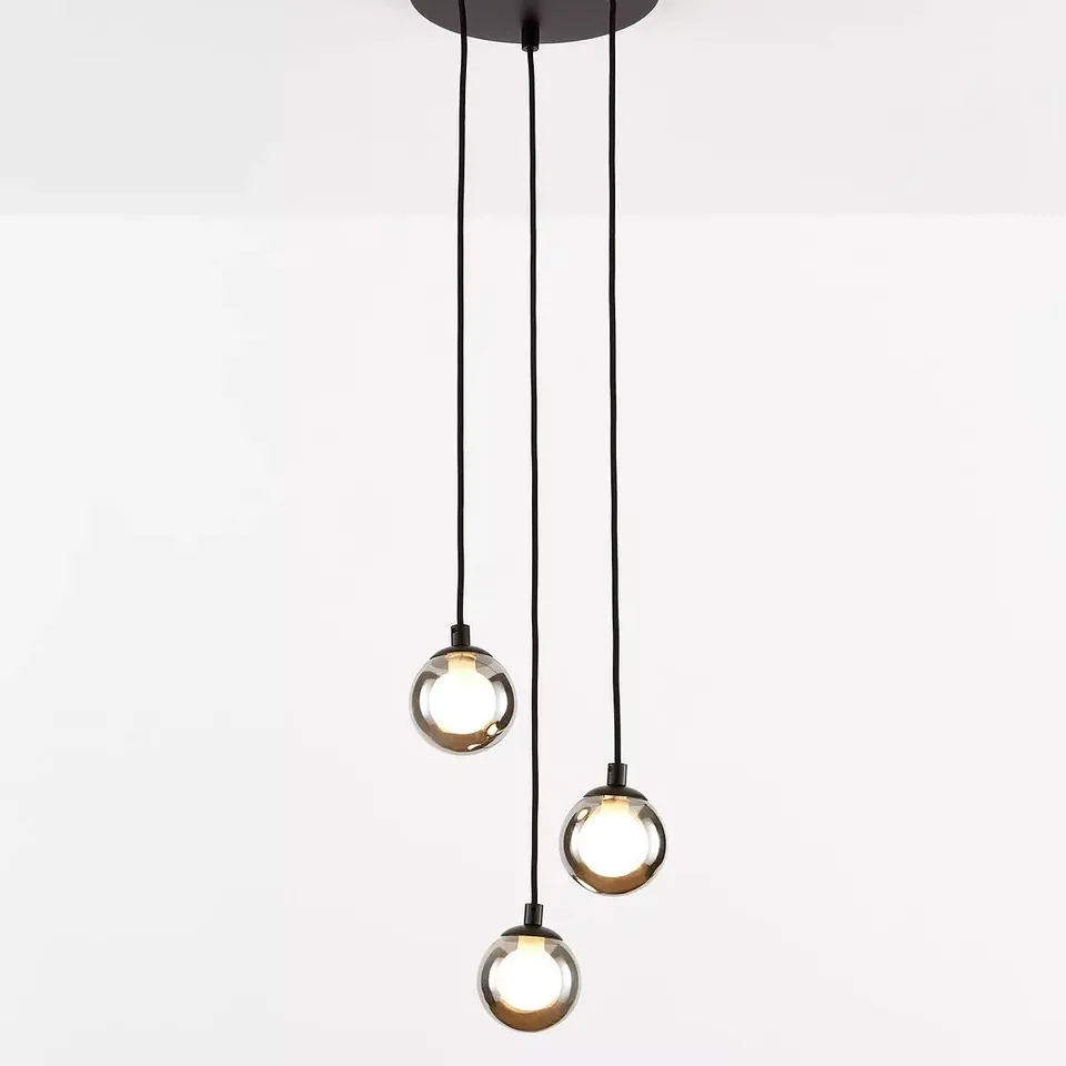 DOUBLE GLASS 3-LIGHT CLUSTER CEILING LIGHT