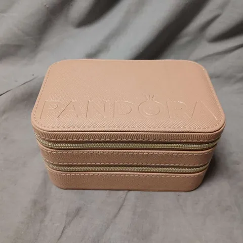 PANDORA JEWELLERY TRAVEL BOX β PINK FAUX LEATHER CASE WITH WHITE POUCH