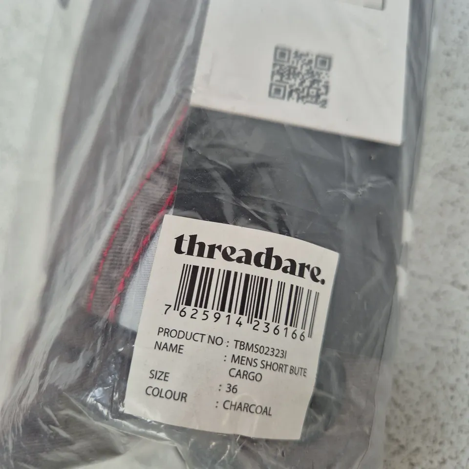 THREADBARE MEN'S CARGO SHORTS – CHARCOAL, UK 36
