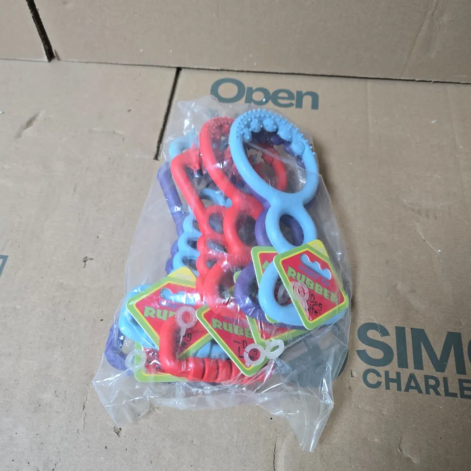 RUBBER DOG CHEW TOYS – ASSORTED COLOURS