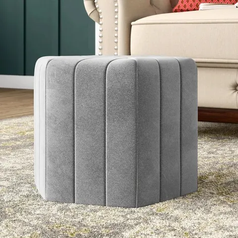 BOXED SARINA 40CM WIDE VELVET FOOTSTOOL OTTOMAN (1 BOX)