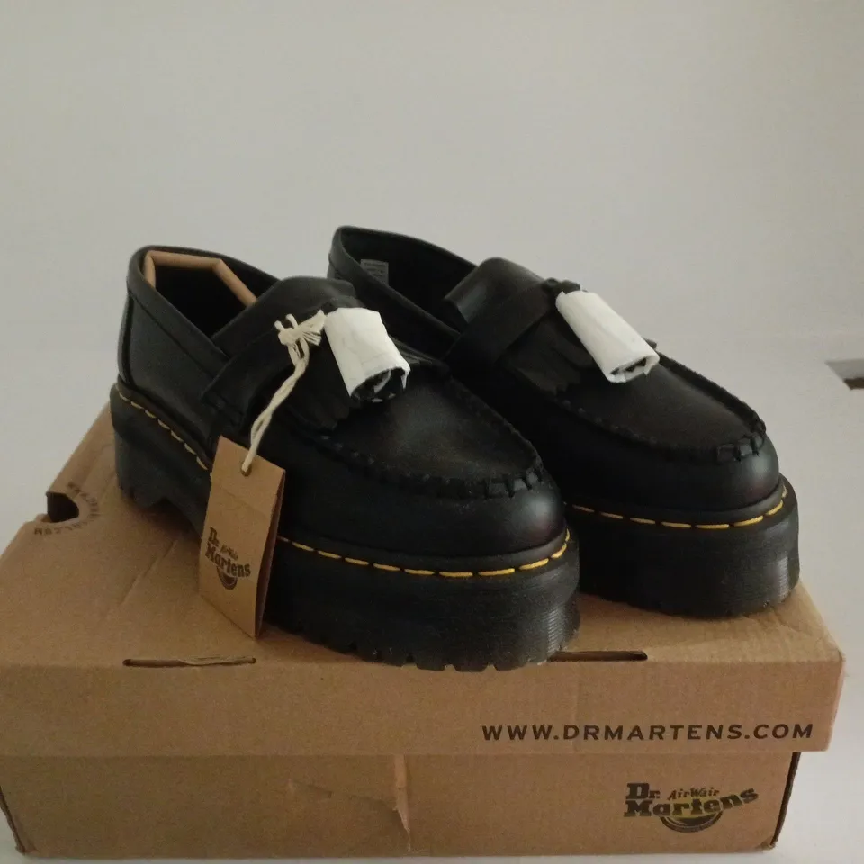DR MARTENS ADRIAN QUAD BLACK SHOES UK 4 BOXED