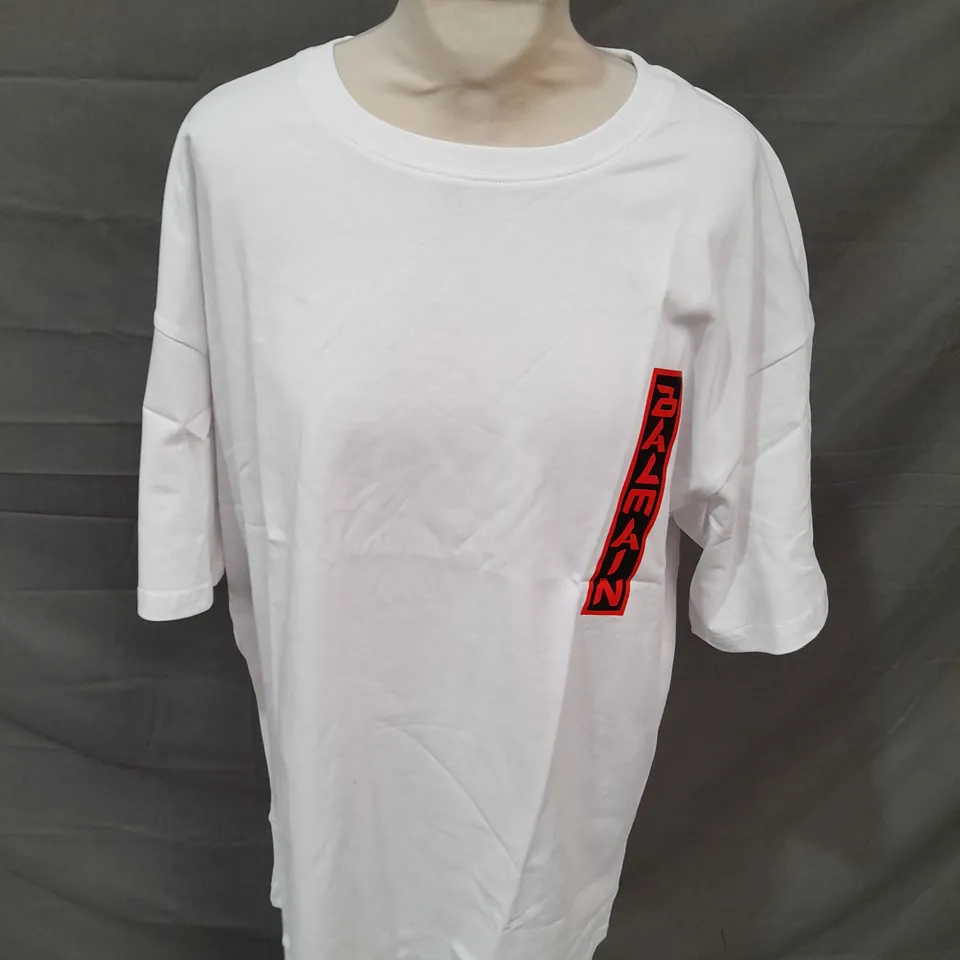 BALMAIN WHITE T-SHIRT - XL