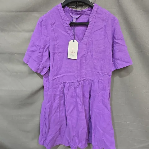SEASALT CORNWALL DRAW KILN DRESS - PANSY (GARMENT-DYED LINEN) UK 10