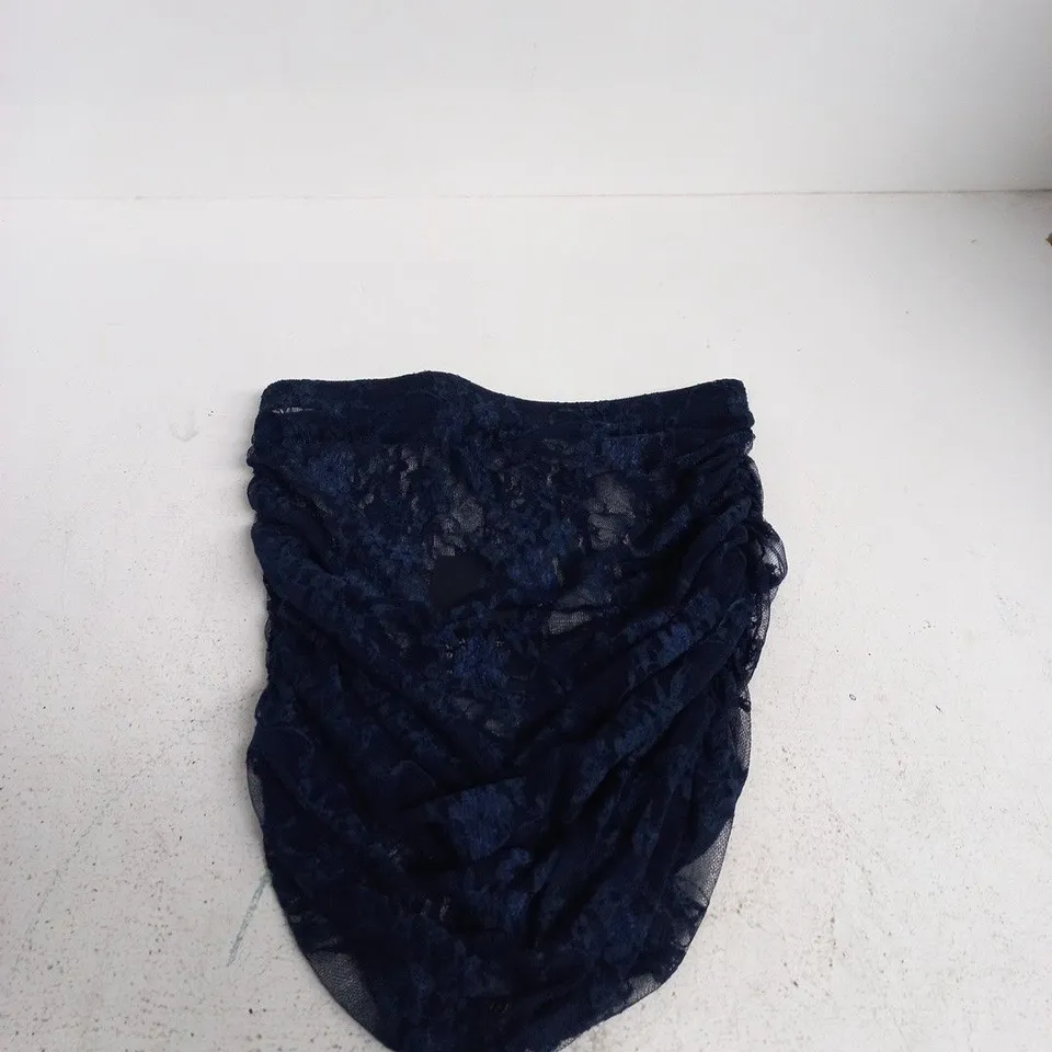 HALOURE NAVY LACE SKIRT - SIZE S, MADE IN THE UK