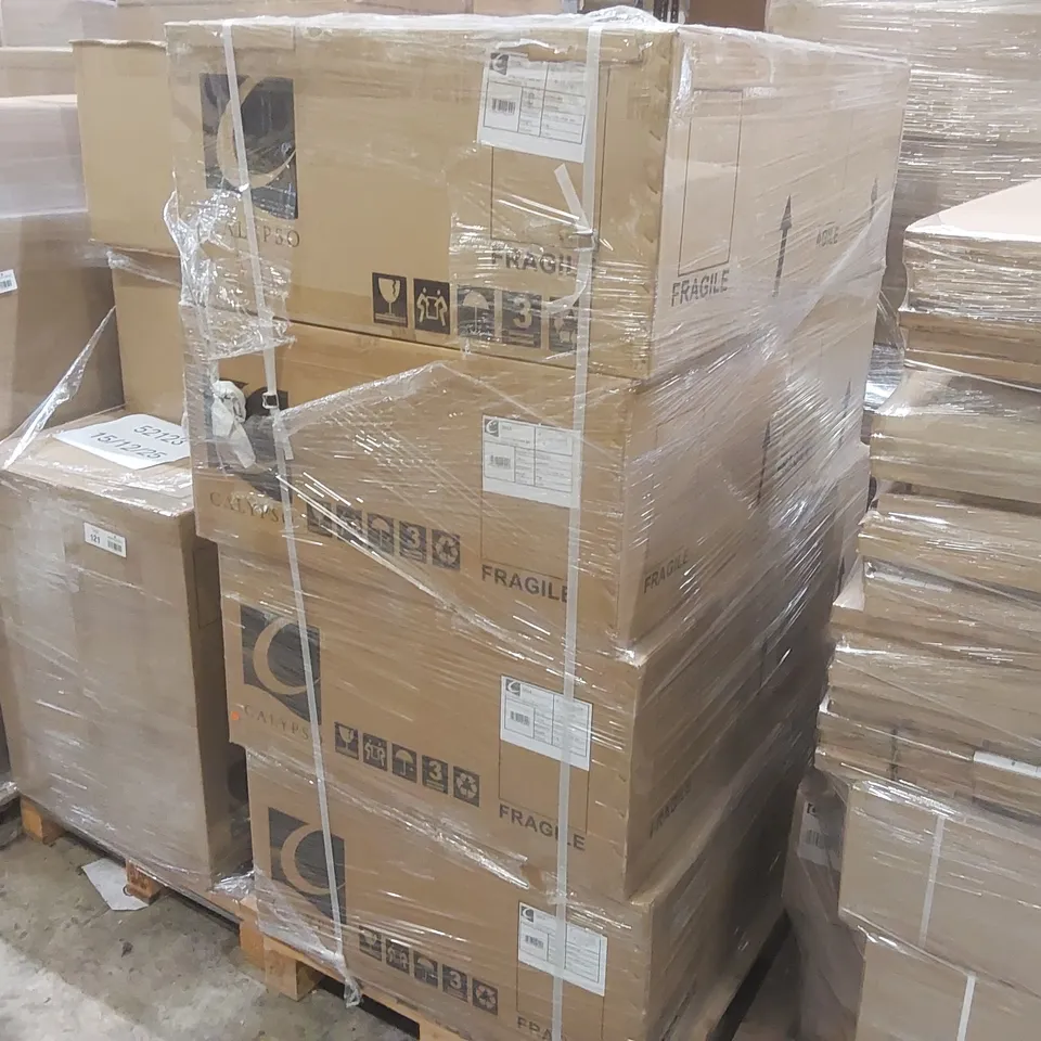 PALLET CONTAINING A LARGE QUANTITY OF ASSORTED BATHROOM FURNITURE PARTS INCLUDING: SAVENA SINGLE DRAWER VANITY BASES