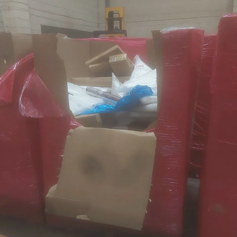 PALLET OF ASSORTED HOUSEHOLD GOODS AND PRODUCTS TO INCLUDE; LED OPEN SIGNS, LARGE QUANTITY OF MARTINS CHOCOLATE TRUFFLE ADVENT CALENDARS, HOMEOFFICE LAP DESK TRAY, FURNITURE ETC