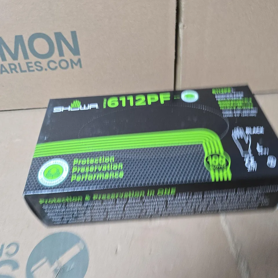 SHOWA 1612PF NITRILE GLOVES – 100 GLOVES PER BOX, 12 BOXES