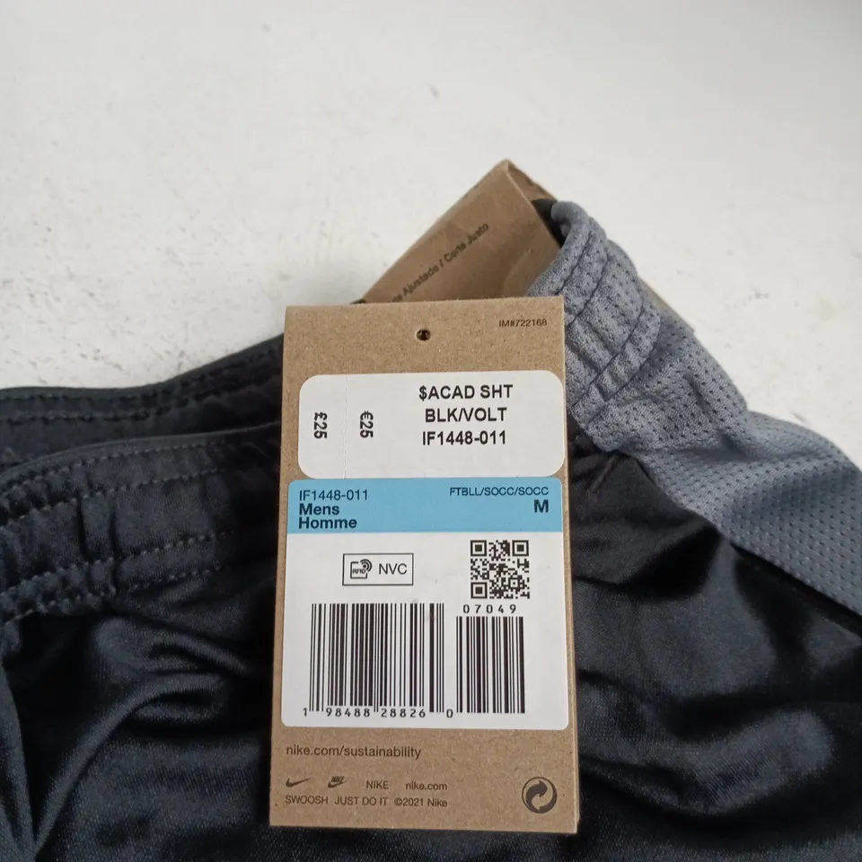 NIKE DRI-FIT SLIM FIT MEN’S SHORTS – BLACK/VOLT, SIZE M
