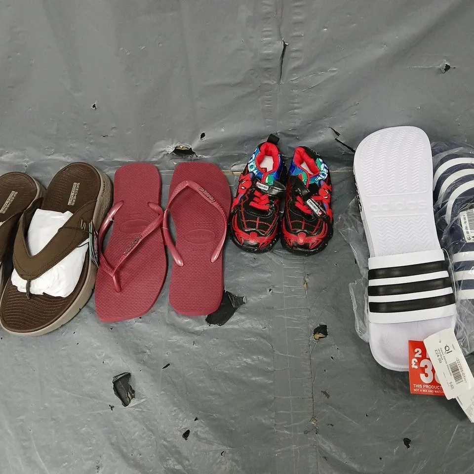 BOX OF APPROXIMATELY 15 PAIRS OF ASSORTED SHOES IN VARIOUS STYLES, COLOURS AND SIZES