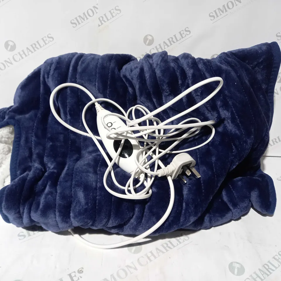 COZEE HOME OVERSIZED HEATED WRAP IN NAVY