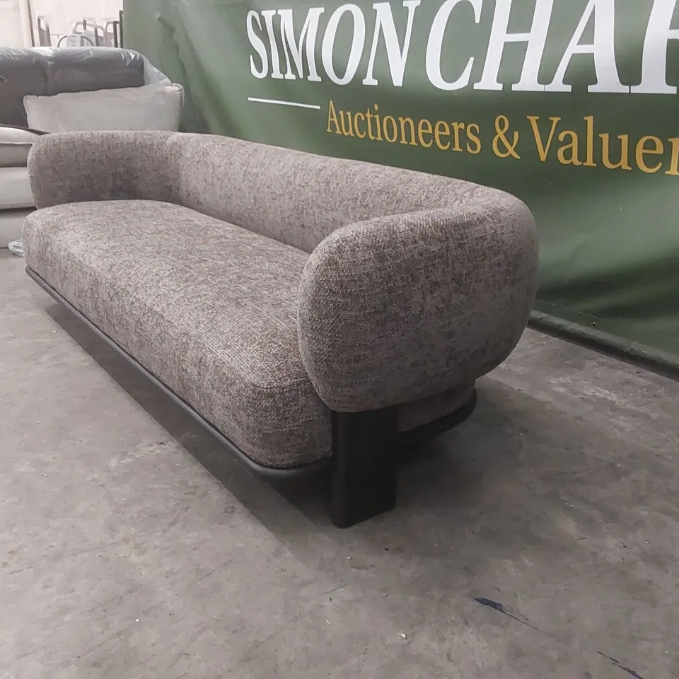 QUALITY DESIGNER DANETTI FLORENCE MOCHA CHUNKY WEAVE 3 SEATER SOFA