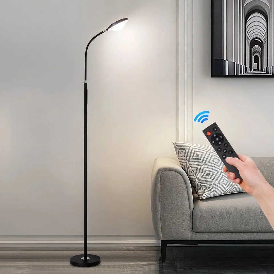 BOXED DEVYNE 173CM BLACK READING FLOOR LAMP