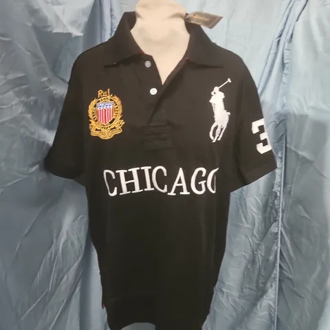POLO RALPH LAUREN CLUB T-SHIRT IN BLACK - L