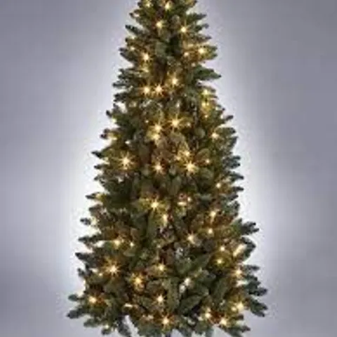 7FT PRE-LIT OZARK BLUE SPRUCE SLIM CHRISTMAS TREE - COLLECTION ONLY 